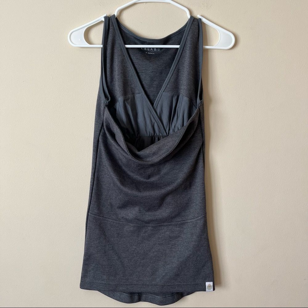 Lalabu Soothe Shirt Gray Babywearing Tank Top Built In Nursing Bra Women's Sz XS